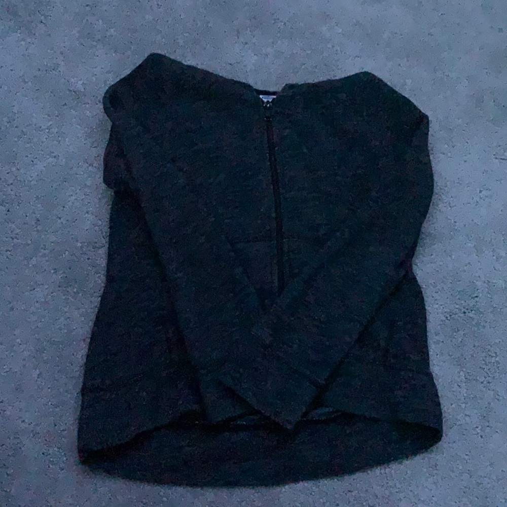 grey zip up jacket + hood
